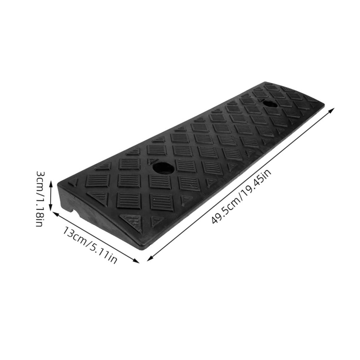 Rampa de Umbral para Coches y Motocicletas, 2 Piezas, Plástico Negro