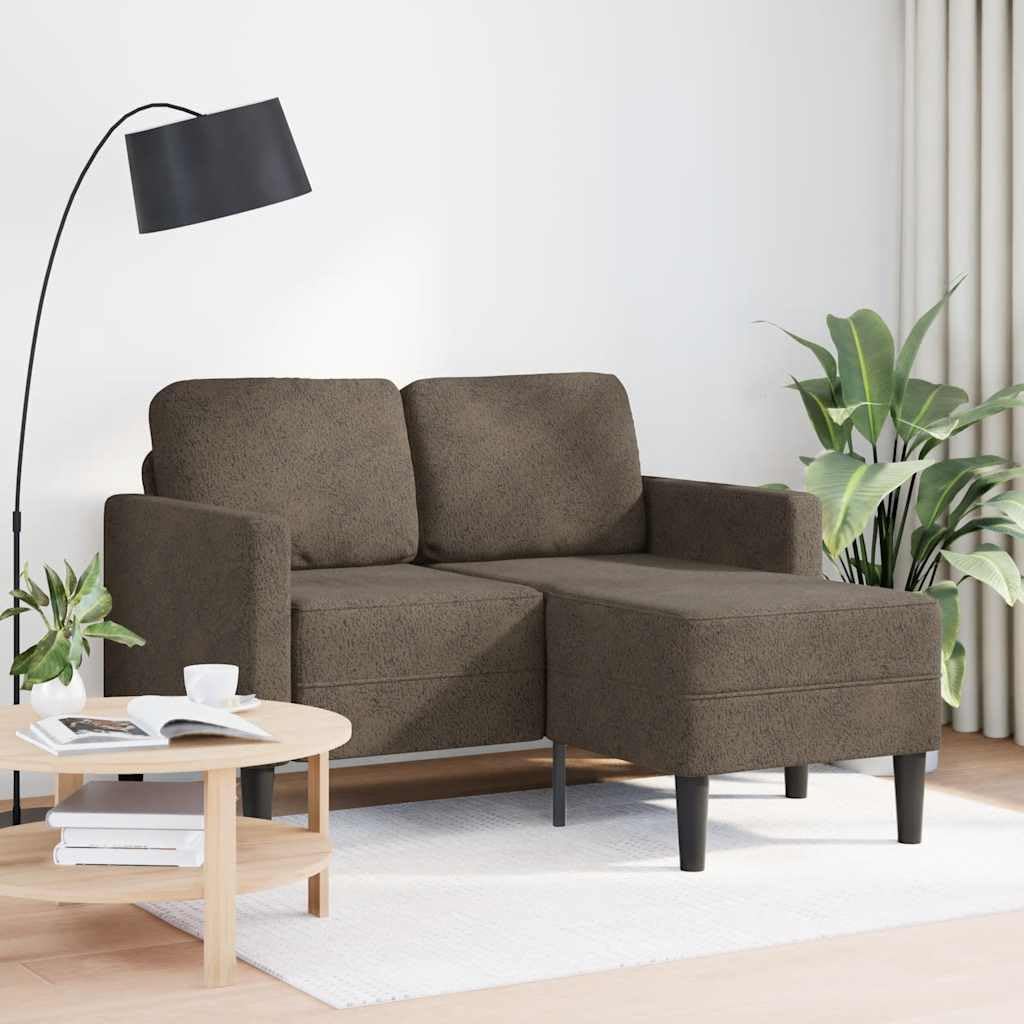 vidaXL Divano 2 Posti con Chaise a L Grigio Scuro 125 cm in Similpelle, Divano a 2 posti Camera da Letto, divanetto, Divano a Due posti