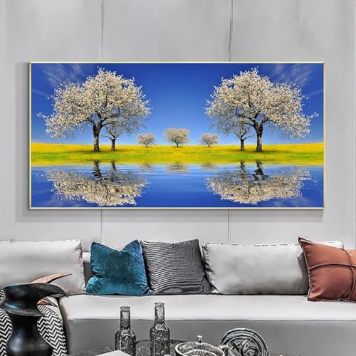 Toile paysage arbre en fleur HYFBH impression jet d'encre grand format mural