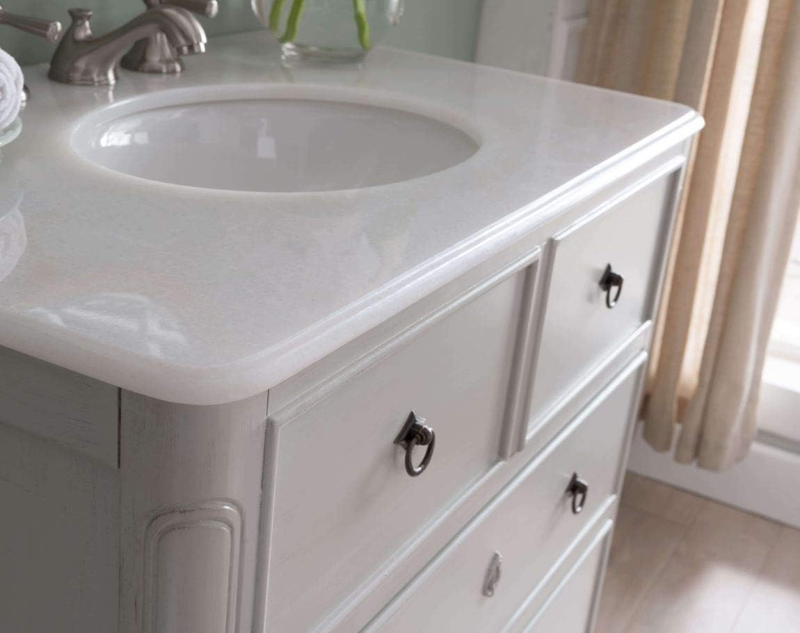 Benton Collection 34" Cottage Look Daleville Bathroom Sink Vanity Model HF081-CK (Distressed Grey)