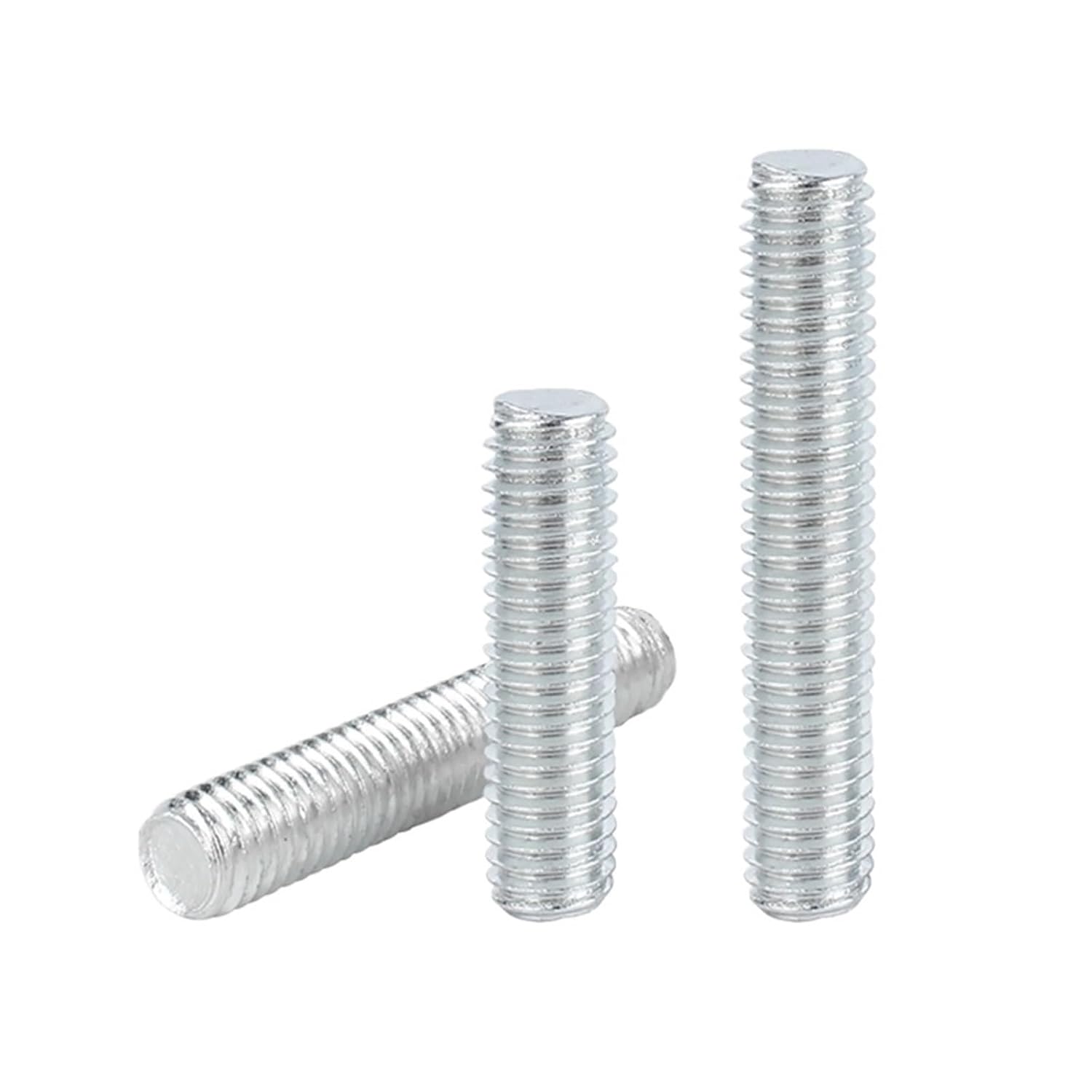 Double Ended Stud Screws Threaded Rod,Double-Ended Full Fully Metric Thread Rods Carbon Steel zinc Plated Bolt End(Silver M6 10pcs,80mm)