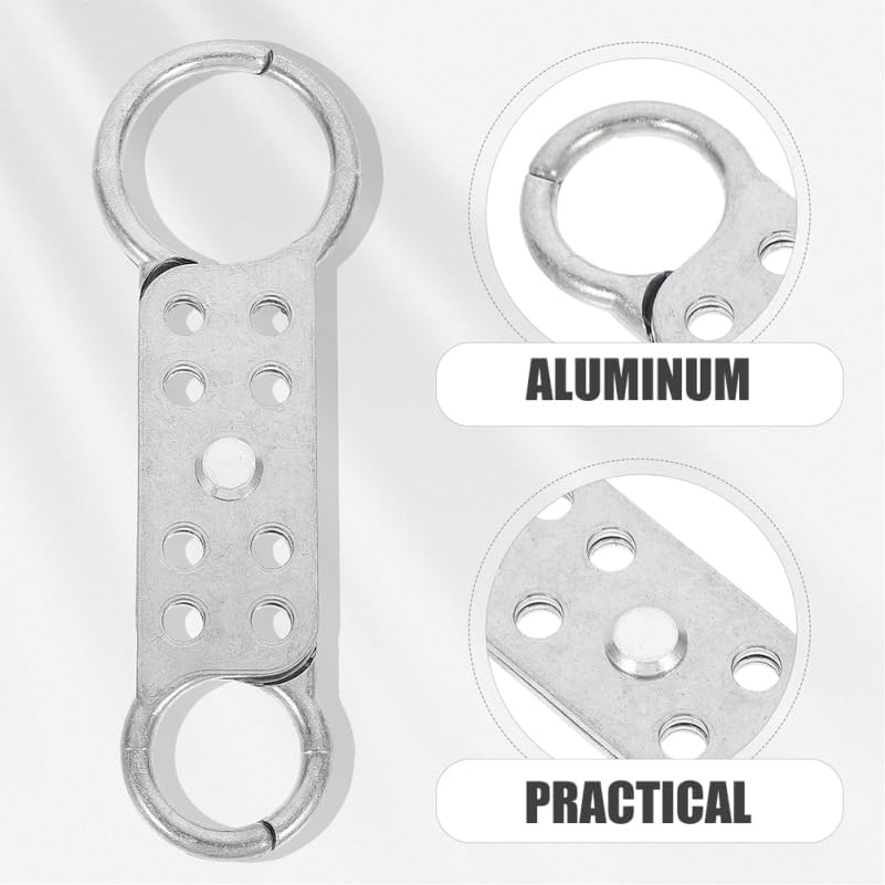 Aluminum Lockout Hasps, 8 Hole, 2 Pack | Group LOTO Hasps, Eight Padlock Positions, Organizes Multi-User Isolation, for Maintenance Workflows