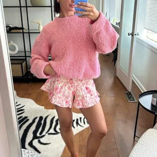 Women Knit Oversized Sweater Long Sleeve Loose Knitted Solid Color Pullover Jumper Y2K Hajakuju Fall Winter Tops4