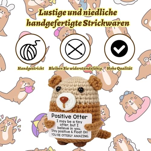 KRYMXAR Otter Kuscheltier, Positive Otter Geschenk, Süßes Plüschtier für Emotionale Unterstützung, Freunde und Familie, Dekoration für Zuhause und Büro