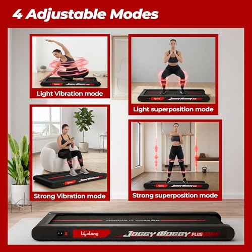 Image of Lifelong Joggy Woggy Plus Walking Pad for Home | 4.5 HP Treadmill with Vibration Plate | 3-in-1 Walk, Jog & 4 Vibration Modes | LED Display | 0-8 km /h | Gym Equipment for Home Workout | Supports 120kg