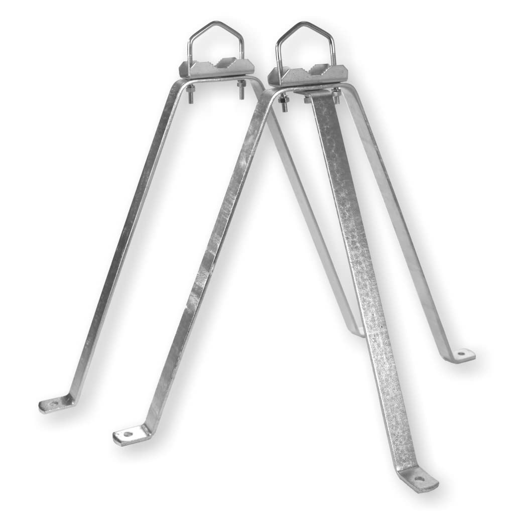 2-teiliges Mauerhalter Set mit 42cm Wandabstand I Halterung für Rohre bis 60mm Durchmesser I Wandhalterung für Mast & Satellitenschüssel I Wandabstandshalter aus verzinktem Stahl