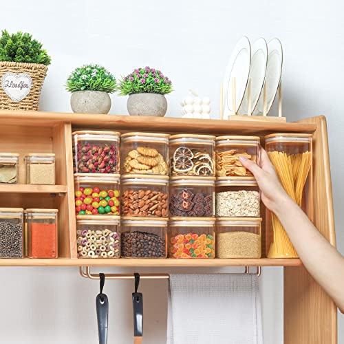 Comsaf 20 Oz Glass Food Storage Jars Set Of 6, Clear Storage Containers With Airtight Bamboo Lid, Pantry Organization Jar, Spice, Blooming Tea, Coffee And Sugar Container, Canister Set For Kitchen #TOP1