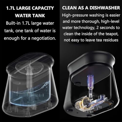 Lavadora de tazas de té automática para escritorio con drenaje de 1.7L 3