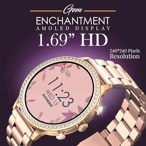 Image of GameSir GenDiva Smartwatch for Women with Bluetooth Calling, 1.69 inch AMOLED Display, 100+ Sports Modes, Health & Sleep Monitor, Voice Assistant, IP68 Waterproof, Long Battery Life, (Rosegold)