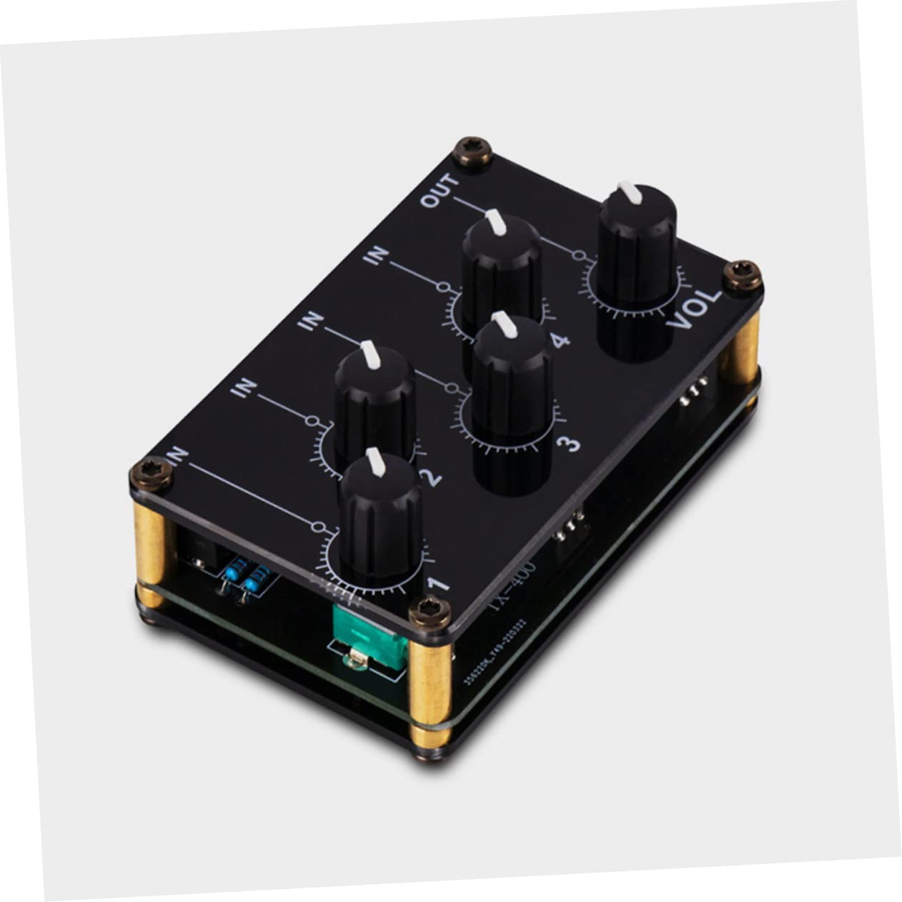 Toddmomy 2 Piezas Mezclador de Audio Estéreo Mini de Entradas Controlador de Volumen Independiente de Sonido Equipos de Estudio y Hogar