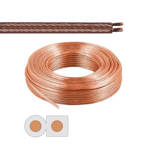 Cavo per altoparlante, 2 x 1,5 mm², trasparente