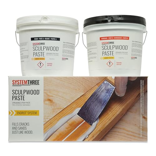 Image of System Three SculpWood Paste Epoxy Wood Filler, 2 Gallon, Brown