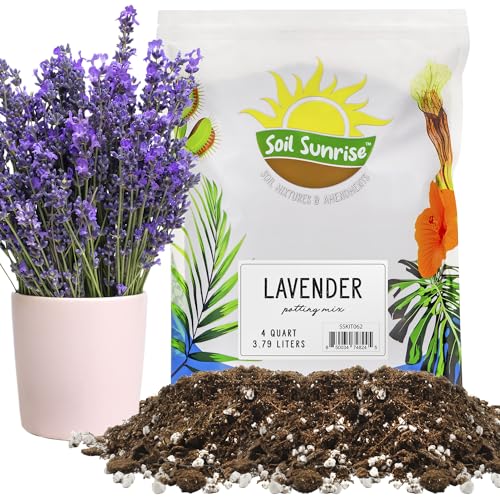 Soil Sunrise Lavender Potting Soil Mix (4 Quarts) Indoor/Outdoor Container Gardening Blend for...