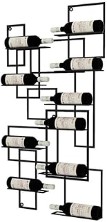 Montaż na ścianie żelazo na 10 butelek na wino stojak na piasek, do przechowywania wina, dekoracja wewnętrzna, nowoczesny, minimalistyczny design dla miłośników wina