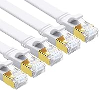 Vista 17 de Yauhody Cable Ethernet CAT 8 de 6 pies, paquete de 5 cables planos CAT8, más rápido que CAT7/CAT6/CAT5e, cable LAN SFTP de alta velocidad de 40 Gbps