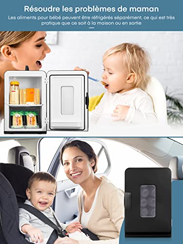 NORTHCLAN minikoelkast voor kamer 15 liter, met 220 V AC/12 V DC voor auto- en thuisgebruik, draagbare koel- en verwarmingskoelkast, perfect voor drankjes, cosmetica, snacks, Max & Eco-modus, zwart - Image 5