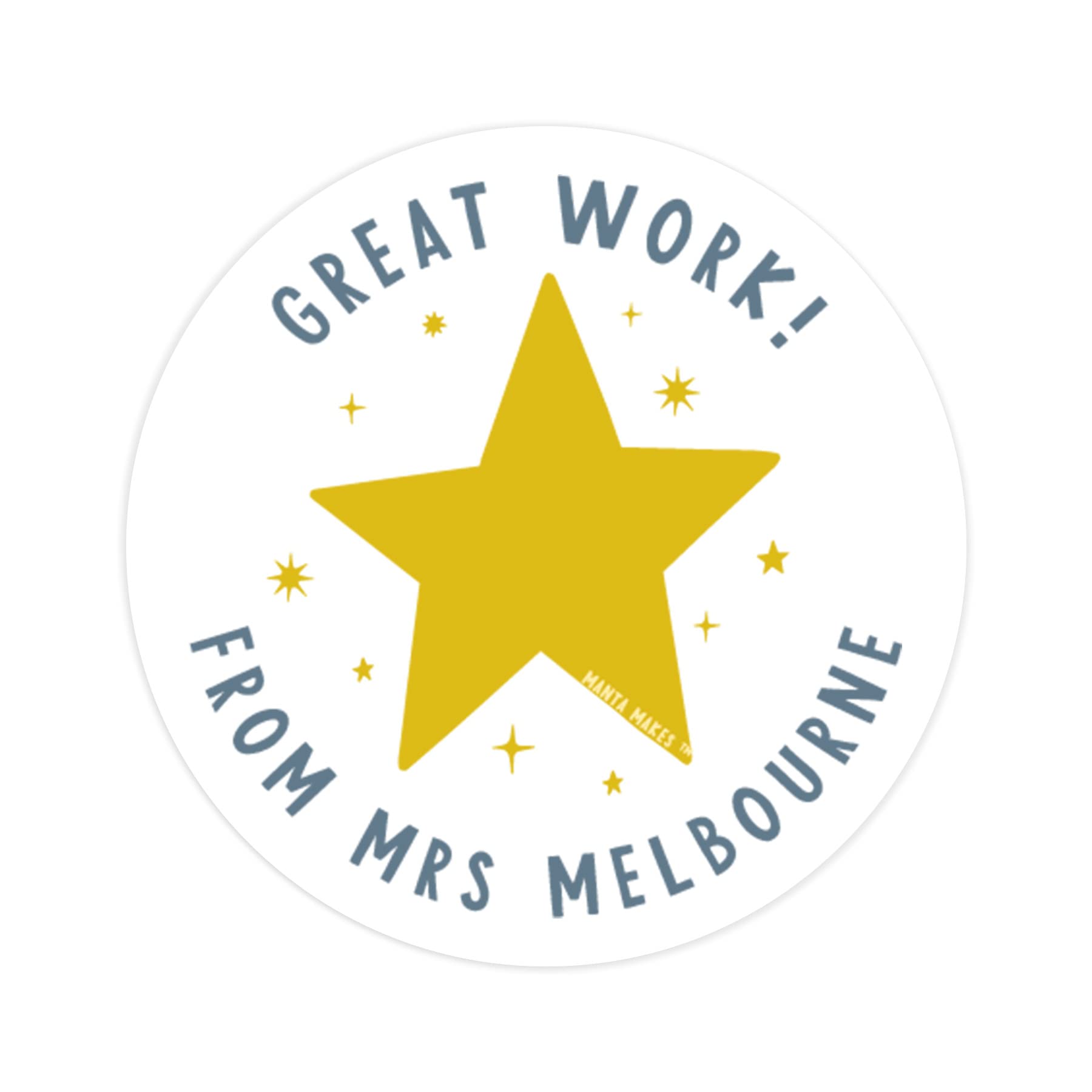 Personalised sticker superstar well done proud of you great work stickers | star stickers | star sticker | teacher sticker | custom stickers | merit sticker | sticker sheet (Star - Great work)