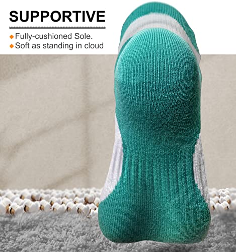 Image of BULLIANT Socks For Women 6Pairs-Womens Athletic Ankle Socks No Show Cushioned for Walking Running-Compression Arch Support
