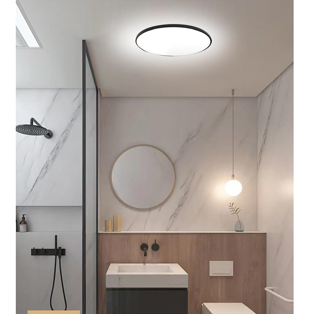 Yafido Plafonnier LED 18W Ultra-Mince 22 Cm - 2146 Lumens 6000K Blanc Froid - Éclairage Moderne Pour Cuisine, Chambre, Salle De Bain