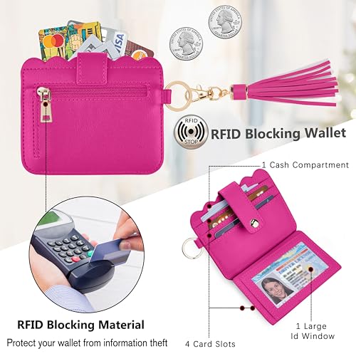 Image of Wristlet Wallet for Women with Keychain - RFID Card Holder Small Wallet Wristlet with Key Ring