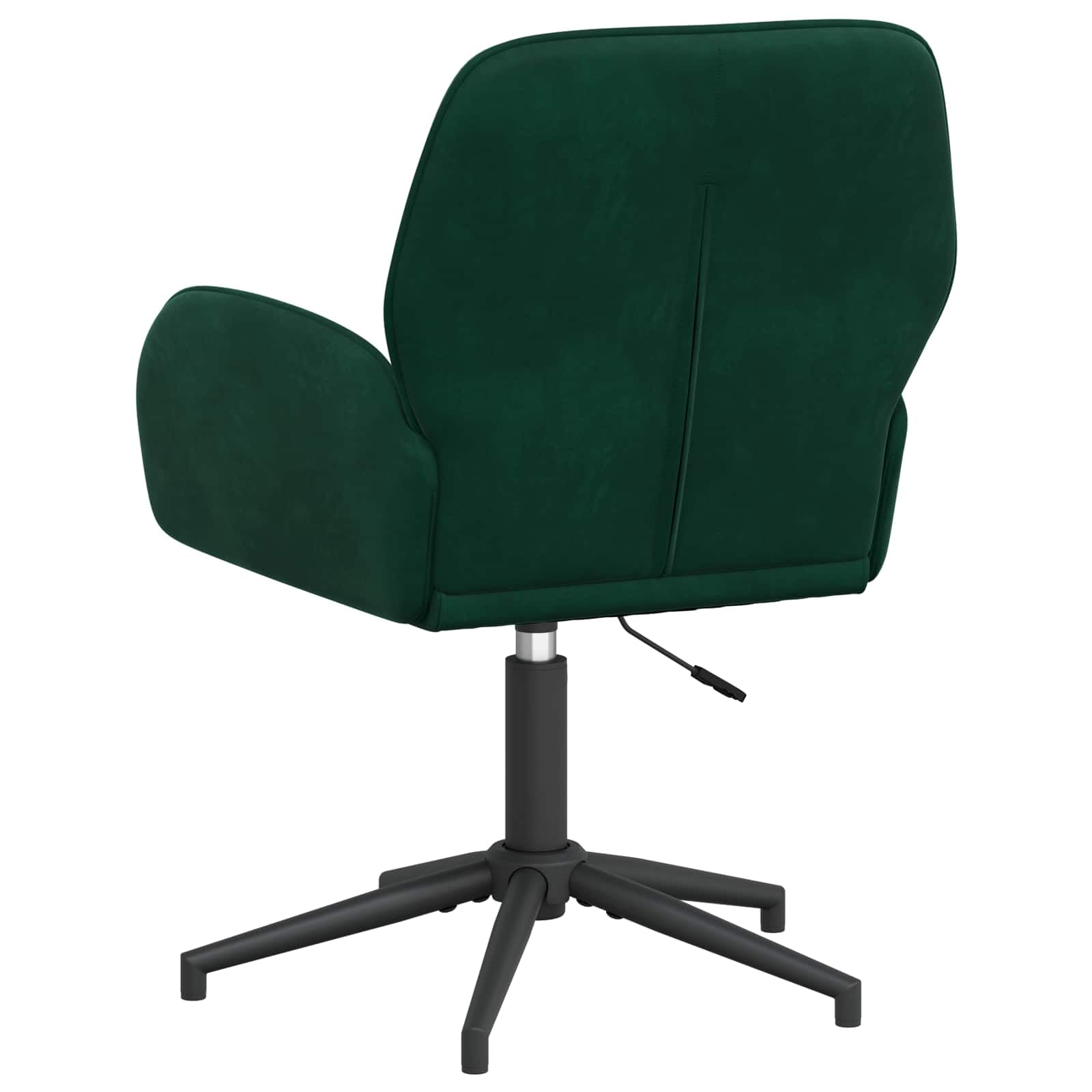 Juego de 6 sillas giratorias de terciopelo verde oscuro con marco de metal, 54 x 55 x 90 cm, altura regulable, rotación de 360 grados, para oficina en casa, respaldo ergonómico y reposabrazos