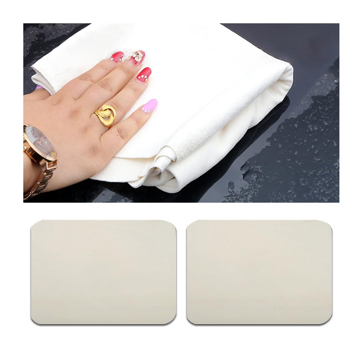 2 Pieces Super Absorbent Fast Car Drying Cloth, Suede Double-Sided Car Towel, Thickened Microfiber Dust Cleaner, Professional No-Scratch Lint-Free Rag, for Auto Cleaning, Vehicle Home Wash