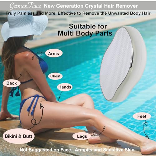 Image of Crystal Hair Eraser,Natural Crystal Hair Remover,Reusable Painless Nano Glass Hair Removal Device Without Shaver,Gentle Crystal Epilator and Exfoliator for Soft Silky Skin(Silver)