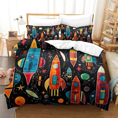 Housse de couette 3D espace pour décorer la chambre enfant - 3