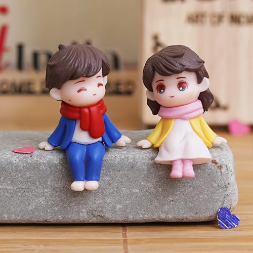 eCraftIndia Valentine Gift for Girlfriend Boyfriend| Resin Cute Boy Girl Sitting Couple Statue Decorative Showpiece | Valentine Day Gift for Husband Wife Her Him | Valentine Day Decoration Items 2 51YThrMO8fL