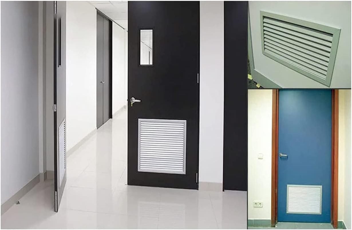 uyoyous Rejilla de ventilación de aluminio de 500 x 300 mm, doble cara, rejilla de ventilación, rejilla de ventilación con protección contra insectos, rejilla de ventilación para puerta para cocina