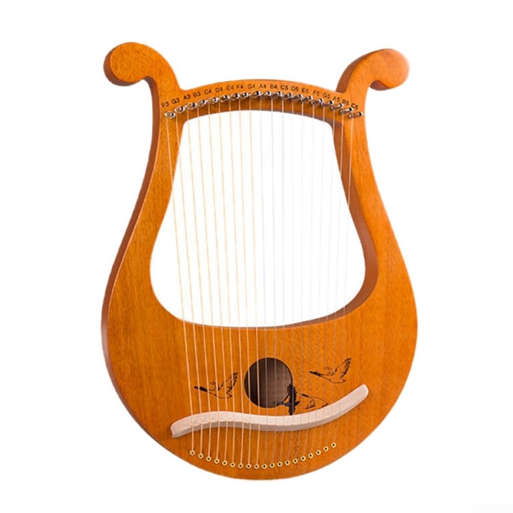 Arpa de lira con 19 cuerdas, llave de afinación y cuerdas de repuesto, perfecta para exploración de música clásica (rueda)