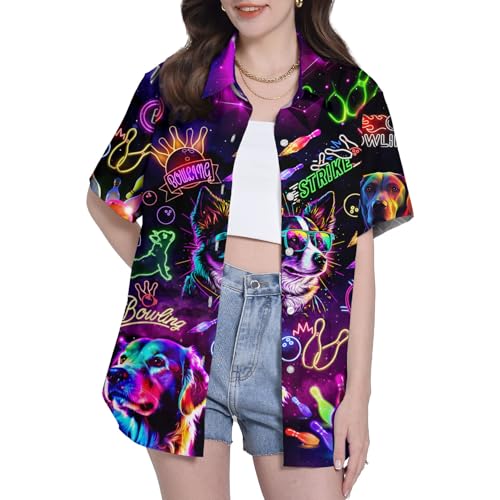 Camisetas havaianas engraçadas para mulheres, presentes para mulheres, camisa havaiana casual para m