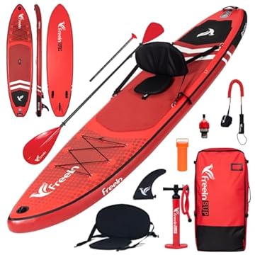 red stand up paddle board