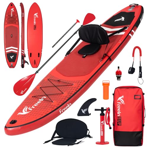 Freein Inflatable Stand Up Paddle Board ,Capacity 2-in-1 SUP/Kayak with Adjustable Seat...