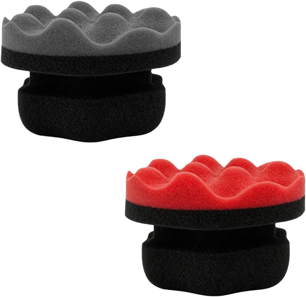 2PCS Large Car Tire Shine Applicator Pad, Hex-Grip Vehicle Tyre Shine Dressing Applicator Foam Tool, Reusable Automotive Tire Detailing Cleaning Sponge Pad, Universal for Vehicles
