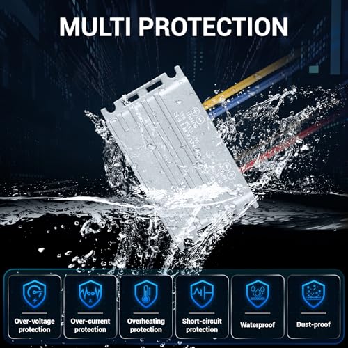 DROK DC Buck Boost Converter, 9-36V to 12V 5A 60W Step Up Step Down Converter, 24V 12V DC Power Supply, Adjustable Voltage Regulator for Solar Panels RV3