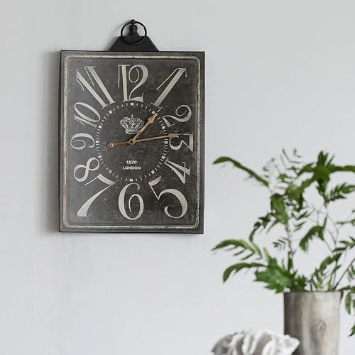 Large Vintage Black Rectangular Clock review image