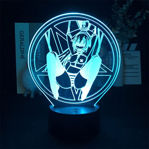 YKLL HPQNL-3D Illusion Anime Light SM Sexy Woman 3D Nightlight for Kids/Fans 16 Colors Decor Lamp with Remote Control,Manga 3D Sexy Anime lamp Christmas Gift Toys Man