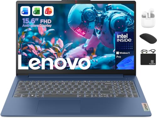 Image of Lenovo 15.6 FHD Business Laptop, Quad-Core Intel CPU 8GB DDR5 628GB Storage