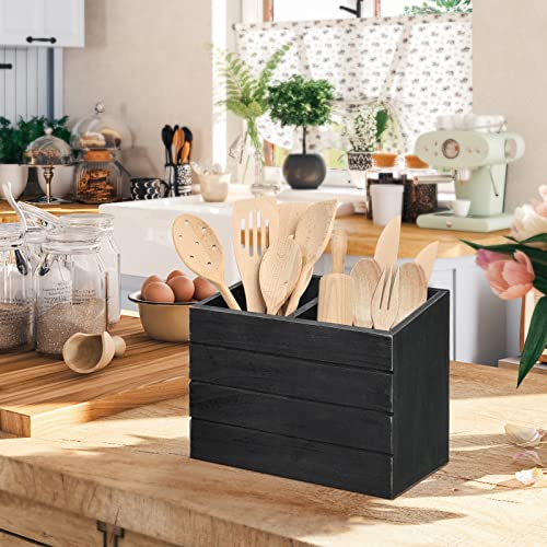 Utensil-Caddy-Cutlery-Organizer-Silverware-Holder-Kitchen-Cooking-Utensil-Crock-Holder-for-CountertopLarge-Utensil-Flatware-Organizer-Storage-Box-with-2-CompartmentsUtensil-Crock-Organizer-Counter