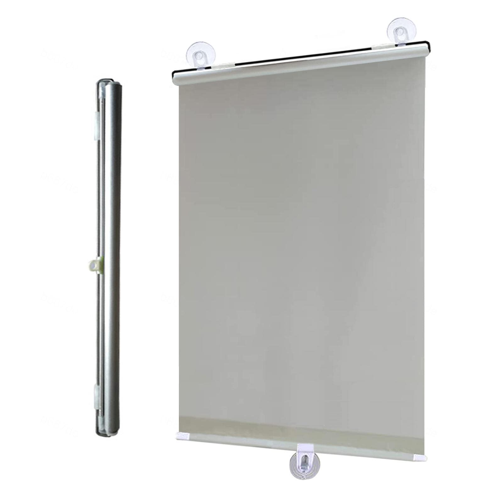 DECAKE Telescopic Suction Cup Roller Blinds,Blackout Shades for Home/Office,Portable Temporary Blinds,Sun Protection,for Bedroom,Living Room,Doors and Windows,Grey-50x125cm/20x49in