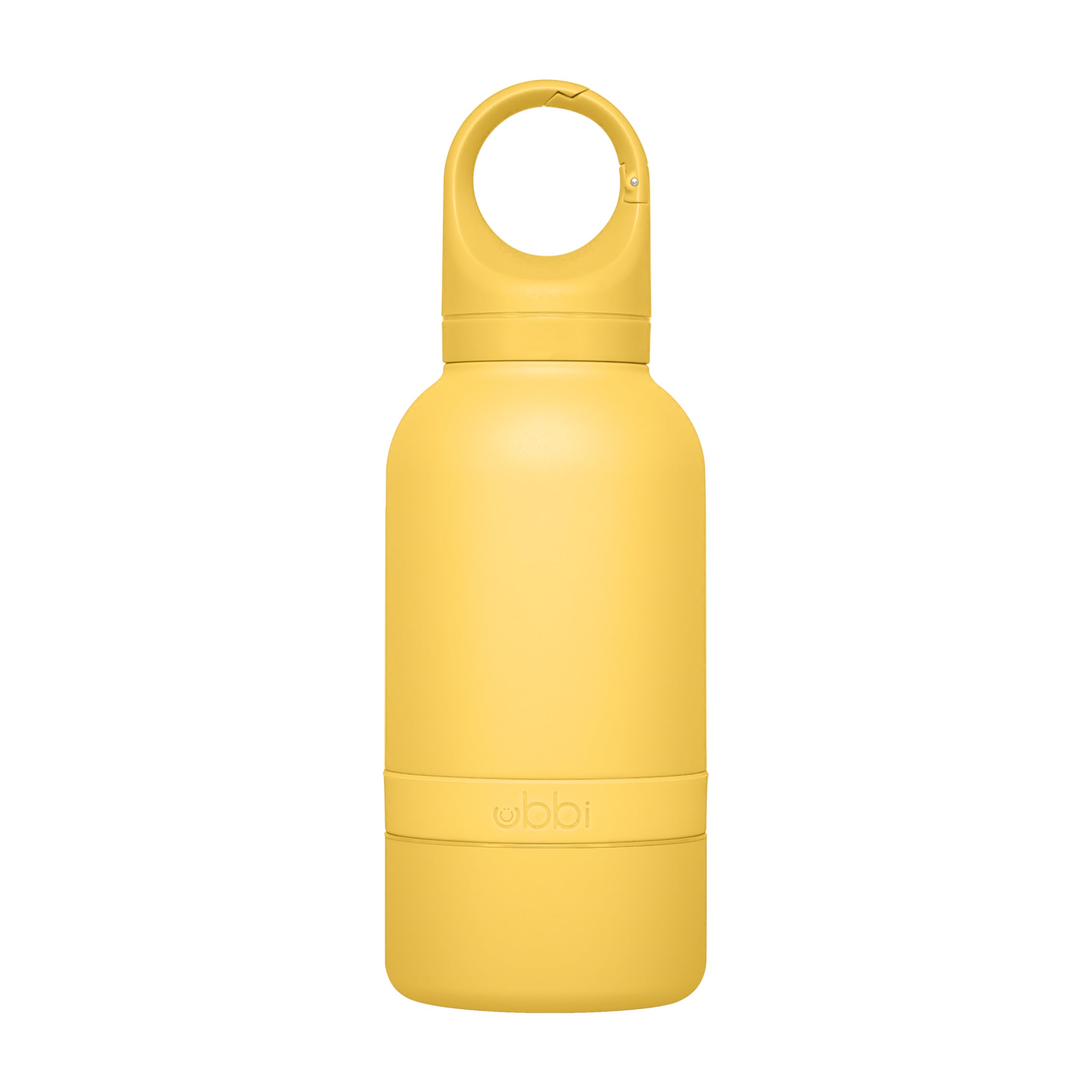 Ubbi Pup & Me Stainless Steel Insulated Portable 32 oz. Water Bottle for Dogs and Owners with Attached Dog Bowl, Yellow