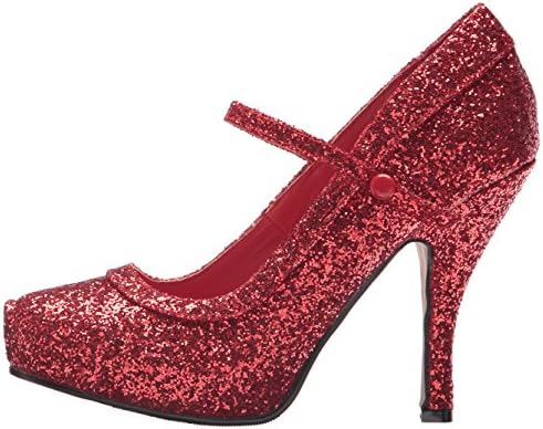 Ellie Shoes Women's 423-Candy Glitter Maryjane Platform Pump, Red, 8 US/8 M US | Image 7