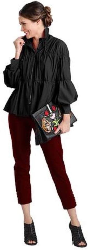 IC Collection Zip Front Cinched Parachute Jacket - 1395J