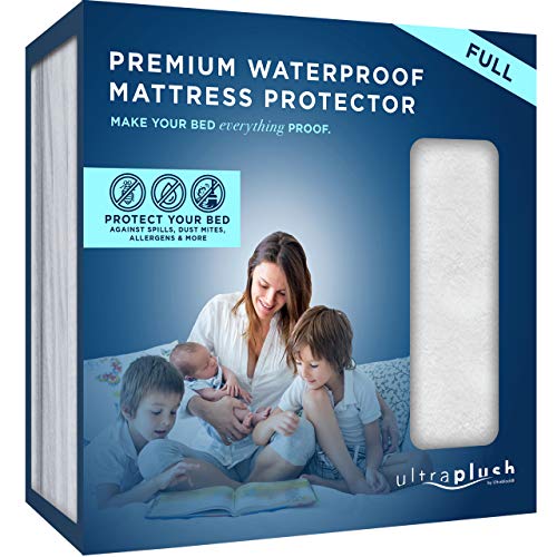 UltraBlock Full Size Waterproof Mattress Protector - Premium Soft Cotton Terry Cover