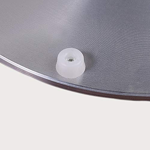 Lazy Susan Lazy Susan Explosion Proof Tempered Glass Turntable, 10Mm（0.4In）Round Dining Table Rotating Tray Aluminum Alloy Base, Household Hotel Serving Plate #TOP3