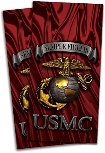 USMC Marine Cornhole Bag Toss Wraps Set - 3M High Gloss Vinyl with Air Release - Laminated - 24x48 - Set of 2