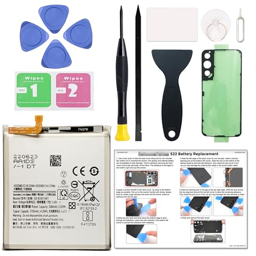 MAXSHARKS Compatible with Galaxy S22 Battery Replacement Kit, High-Capacity Li-ion Battery for Samsung S22, Includes Toolkit & Instructions