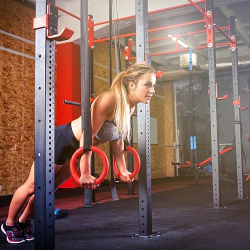 Image of Gymnastic ABS Rings with Heavy Duty Adjustable Strap Capacity with 14.5ft Adjustable Buckle Straps for Cross Fitness Functional Training for Home Gym Full Body Workout