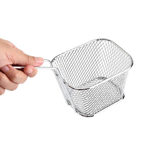 Fydun Frites mand, 8 stuks mini roestvrij stalen chips frituurmand invoegenfilter aardappel koken gereedschap friet friet friet aardappelchips uienringen garnalen - Image 8